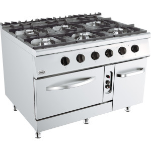 Cocina a Gas - Base 900 - 6 Quemadores y Horno a Gas - CombiSteel
