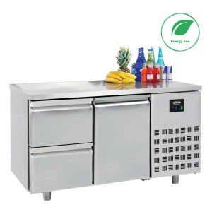 Positive Refrigerated Table GN 1/1 with 1 Door and 2 Drawers - 281 L - CombiSteel