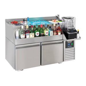 Mesa Refrigerada 2 Puertas con Barra de Cócteles CombiSteel | Refrigeración de Bebidas