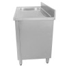 Meuble Plonge 1 Bac con Respaldo y 3 Cajones - 1200 x 600 mm - Bac a la Izquierda - Dynasteel