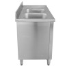 Mueble Fregadero 2 Cubetas con Respaldo y 3 Cajones - 1400 x 600 mm - Cubeta a la Izquierda - Dynasteel