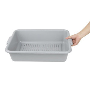 Perforated Food Tray in Polypropylene - Gray - Vogue