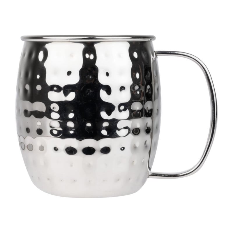 Taza de Acero Inoxidable Martillado - 440 ml - Lote de 6 - Olympia