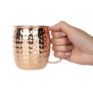 Taza de Acero Inoxidable Martillado Cobrizo - 440 ml - Lote de 6 - Olympia