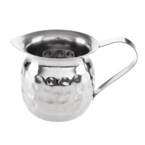 Mini Hammered Stainless Steel Milk Jug - 78 ml - Set of 6 - Olympia