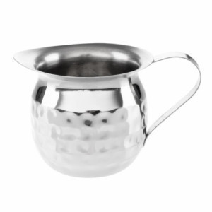 Mini Hammered Stainless Steel Milk Jug - 120 ml - Set of 6 - Olympia