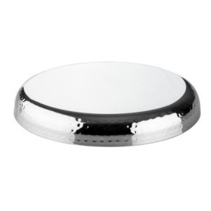 Plat Rond en Acier Inoxydable Martelé - 260 x 35 mm - Olympia