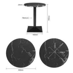 Mesa Redonda Efecto Piedra Negra - ⌀ 60 cm - Bolero