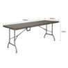 Mesa Plegable Rectangular de Ratán Marrón - L 1829 x P 728 mm - Bolero