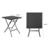 Table Pliante Carrée Noire - 62 x 62 cm - Bolero