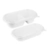 Oval Tray 2 Compartment in Bagasse - 900 ml - Pack of 100 - Fiesta