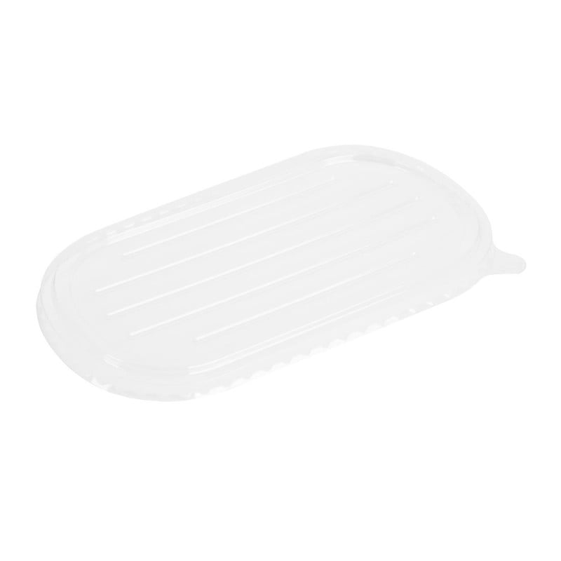 PET Lid for Oval Bagasse Tray - Pack of 100 - Fiesta