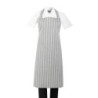 Delantal Babero Rayado Gris y Blanco - Whites Chefs Clothing