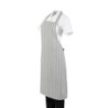 Delantal Babero Rayado Gris y Blanco - Whites Chefs Clothing