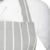 Delantal Babero Rayado Gris y Blanco - Whites Chefs Clothing