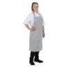 Delantal Babero Rayado Gris y Blanco - Whites Chefs Clothing