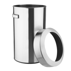 Brushed Steel Trash Can with Open Lid - 70 L - Bolero