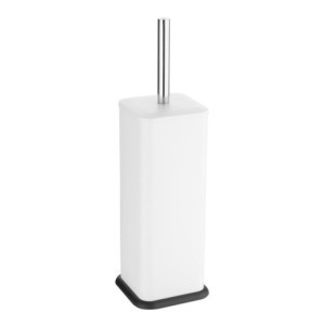 Square White Toilet Brush and Holder - Jantex