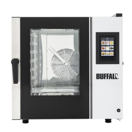 Horno Mixto Compacto con Pantalla Táctil 7 x GN 1/1 con Soporte y Kit de Instalación - Buffalo