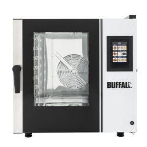 Horno Mixto con Pantalla Táctil 7 x GN 1/1 con Soporte, Kit de Instalación y Campana de Extracción - Buffalo