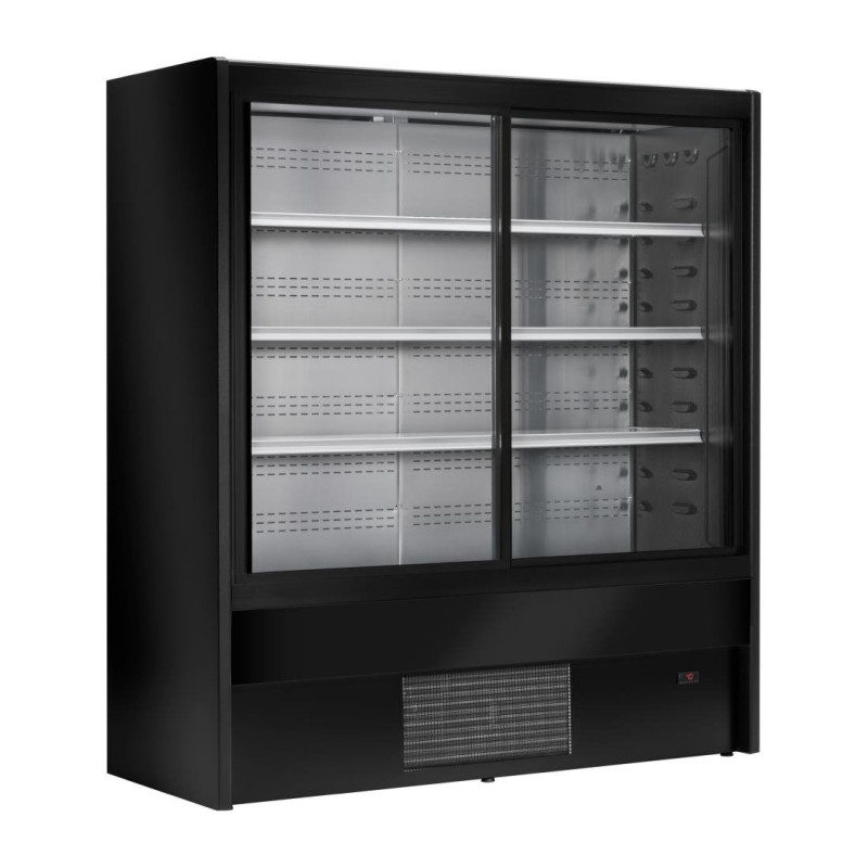 Vitrina Refrigerada de Autoservicio Negra Cervinho con Puertas Corredizas - 1200 mm - Zoin