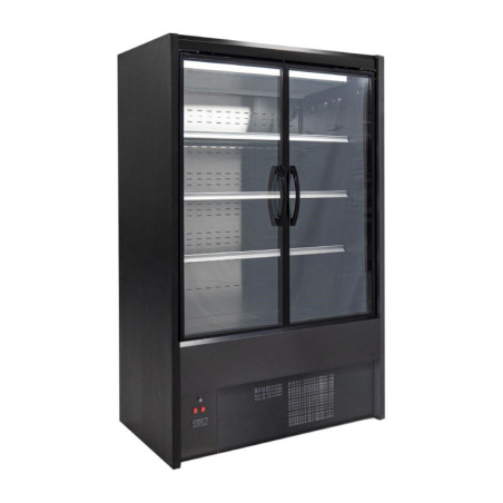 Vitrina Refrigerada Autoservicio Negra Cervinho con Puertas Batientes - 1000 mm - Zoin