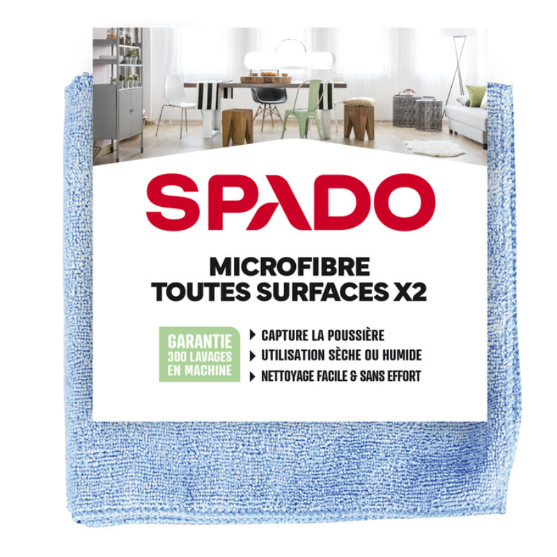 Microfiber All Surfaces - 380 x 380 mm - Pack of 2 - SPADO Microfiber All Surfaces - 380 x 380 mm - Pack of 2 - SPADO