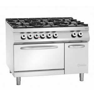 Horno de 6 fuegos vivos serie 900 - Horno a Gas GN 2/1 y armario de la marca Bartscher