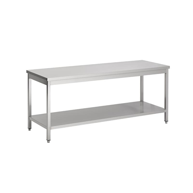 Mesa de Inox con Estante Profesional - Muebles de Calidad