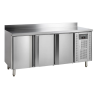 Mesa Refrigerada con Respaldo en Acero Inoxidable - 3 Puertas - GN 1/1 - TEFCOLD