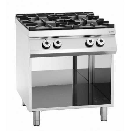 Cocina de 4 fuegos vivos serie 900 - Base abierta de la marca Bartscher