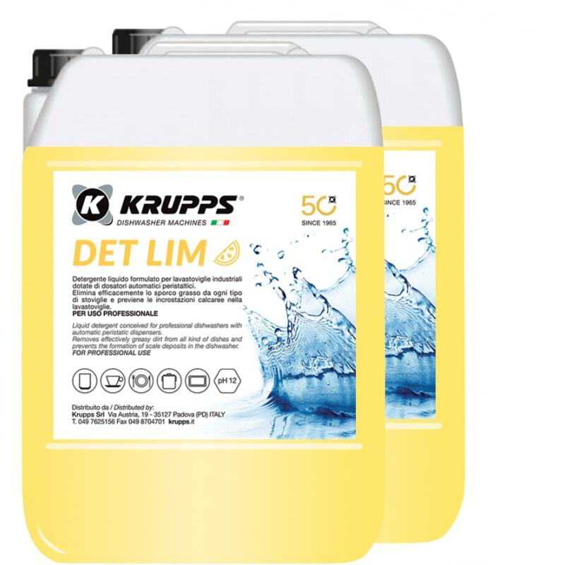 Lot de 2 x 5L de produit de lavage de la marque Krupps pour lave-vaisselle et lave-verre