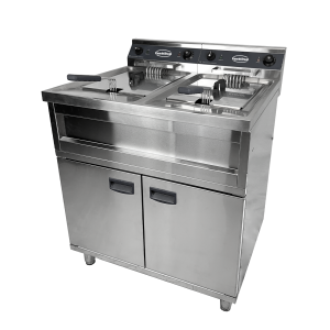 Freidora eléctrica sobre Armario 2 x 12 L - 2 x 9000 W - Capacidad 24 L - Combisteel