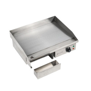 Professional Electric Griddle Dynasteel - Smooth 55 cm: Stainless steel plate, even and fast cooking