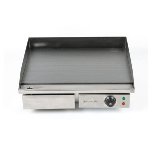 Professional Electric Griddle Dynasteel - Smooth 55 cm: Stainless steel plate, even and fast cooking