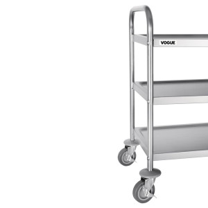 Stainless Steel Clearing Trolley - 3 Levels - L 710 X D 405mm - 128Kg - Vogue