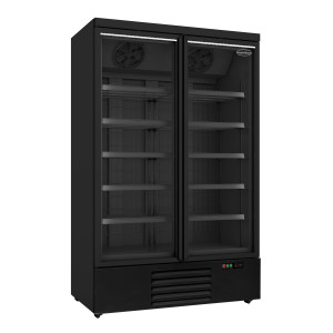 Armario Refrigerado Negativo de 2 Puertas de Vidrio Negro - 1000 L
