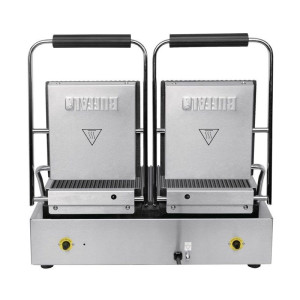 Grill de Contacto Doble Bistro Ranurado/Ranurado en Inox - Buffalo