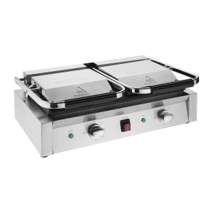Grill de Contacto Doble Bistro Ranurado/Ranurado en Inox - Buffalo