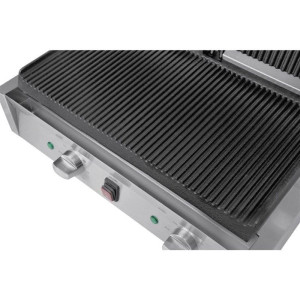Grill de Contacto Doble Bistro Ranurado/Ranurado en Inox - Buffalo