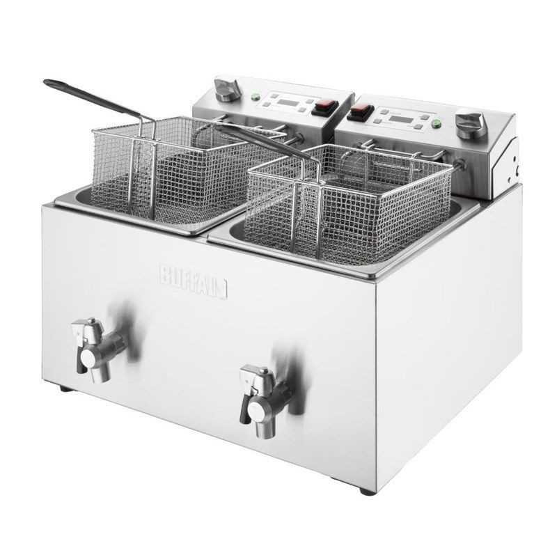 Freidora Eléctrica Doble con Temporizador - 2 X 8 L - Buffalo Freidora Eléctrica Doble con Temporizador - 2 X 8 L - Buffalo