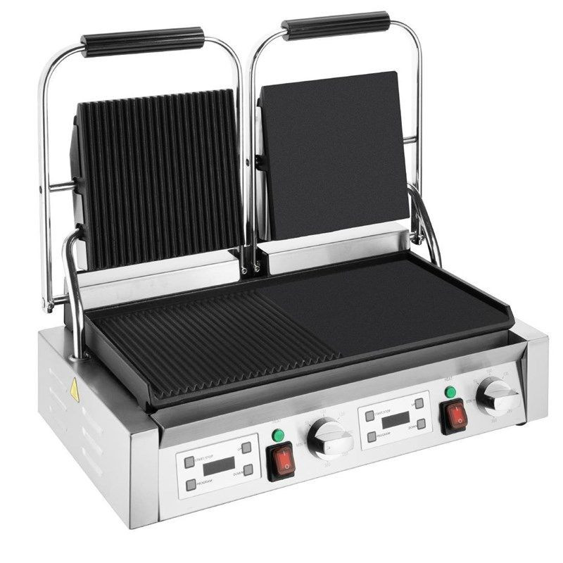 Grill de Contacto Doble Liso a la Izquierda y Ranurado a la Derecha - Buffalo Grill de Contacto Doble Liso a la Izquierda y Ranurado a la Derecha - Buffalo