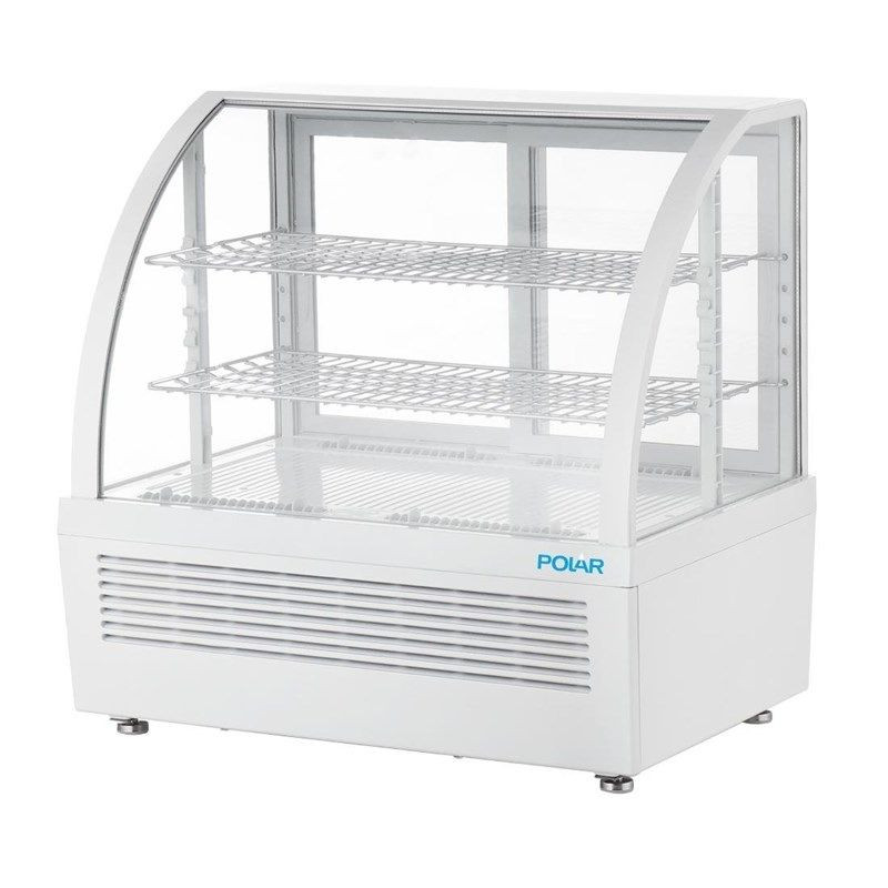 White Countertop Refrigerated Display - 2 Shelves - 100 L - Polar