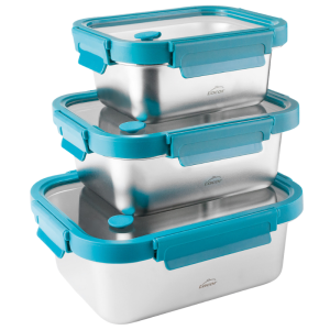 Caja de Inox con Tapa de Vidrio Etern - Lote de 3