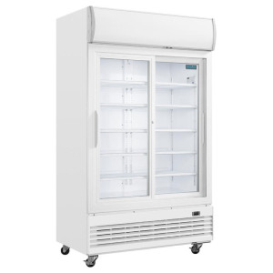 White Sliding Glass Door Refrigerated Cabinet 2 Doors - 950 L - Gastronoble