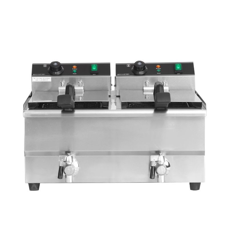 Freidora Profesional 2 x 13 L con Drenaje - Dynasteel: Rendimiento y durabilidad para su cocina Freidora Profesional 2 x 13 L con Drenaje - Dynasteel: Rendimiento y durabilidad para su cocina