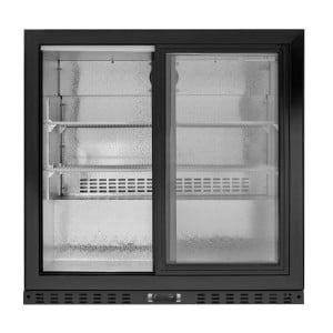 Barra trasera refrigerada compacta con 2 puertas de cristal para restaurante, bar, cervecería.
