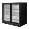 Barra trasera refrigerada compacta con 2 puertas de cristal para restaurante, bar, cervecería.