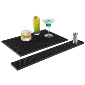 Alfombrilla de Bar de Goma Negra - 300x150 mm