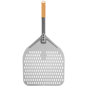 Pala para Pizza Cuadrada Perforada con Mango Corto - 350x710 mm